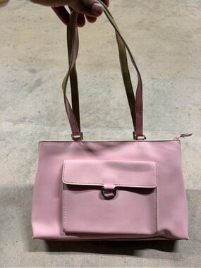 Women's Pink Shoulder Bag with Front Pocket